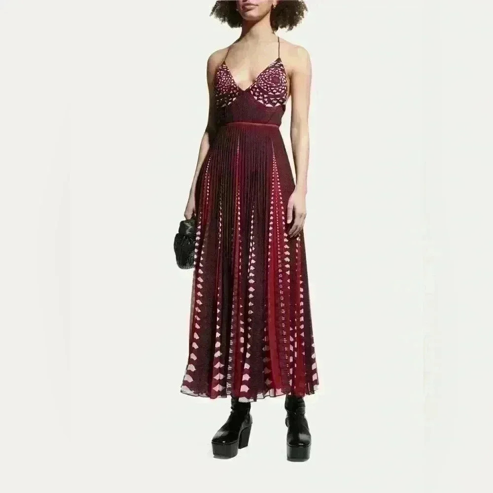 ALTUZARRA
Oceanid Abstract-Print Pleated Maxi Dress